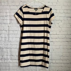 Forever 21-Stretchy Striped T Shirt Dress-2X-Tan/Blue